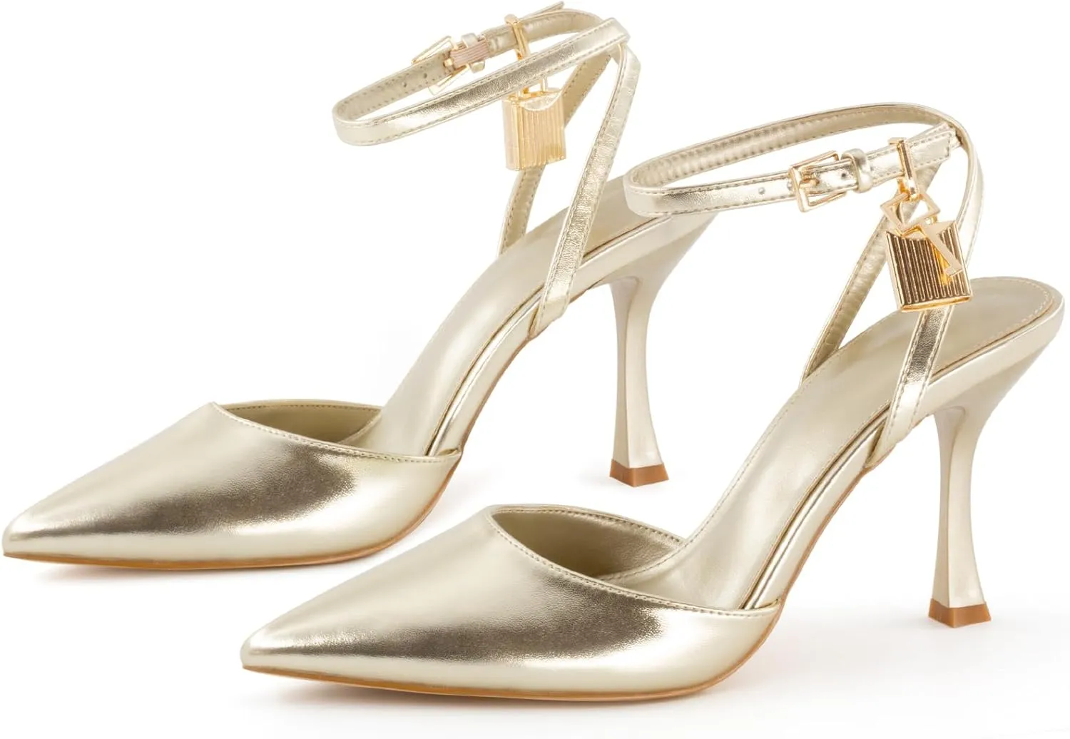 High Heels for Women Closed Pointed Toe Slingback Pumps Ankle Strap Sexy Stiletto Heel Party Wedding Dress Shoes