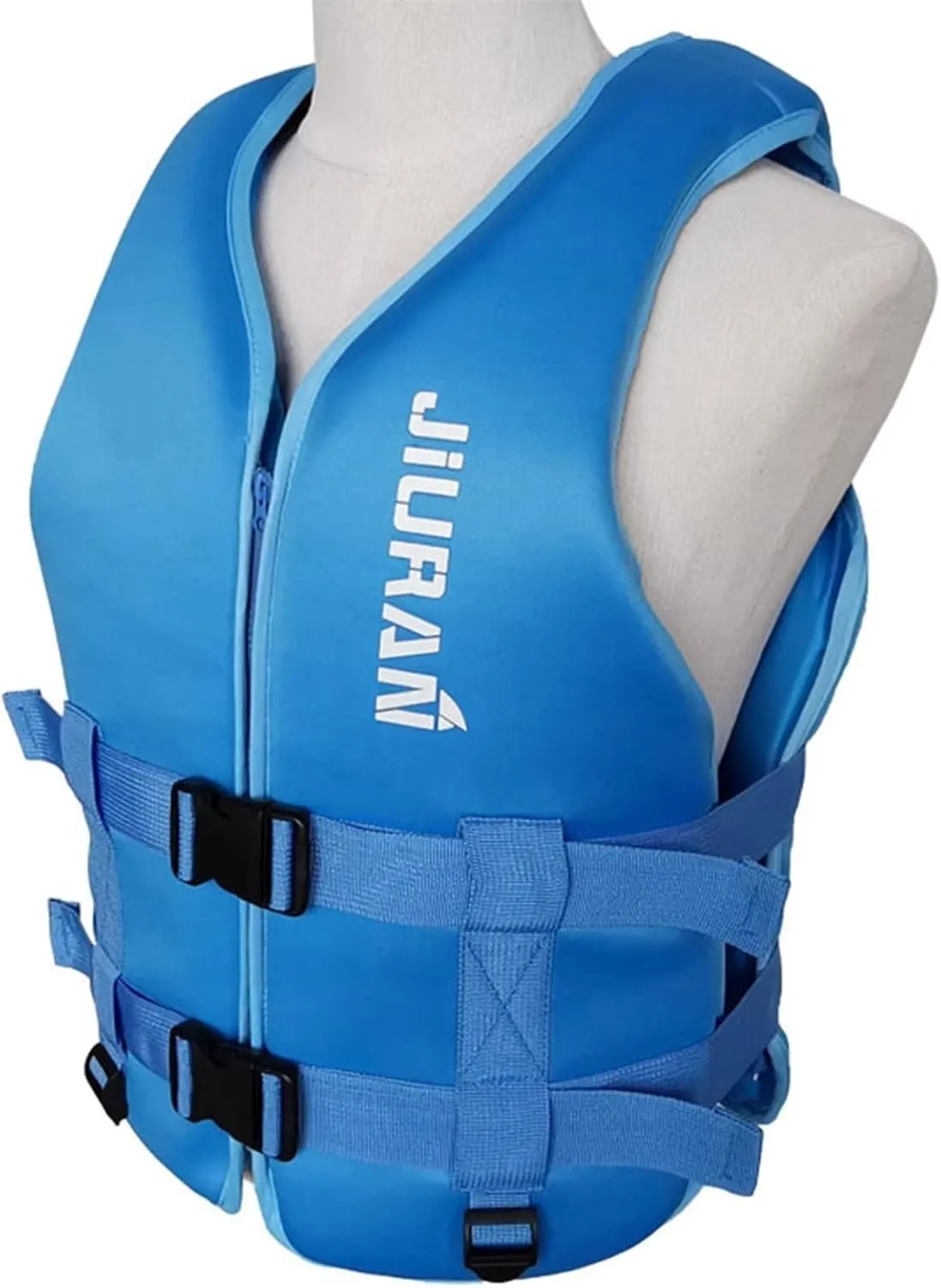 huraty Adjustable Floating Swim Vest, Unisex Boating Vest Front Zipper, Teenager Swim Jacket for Safety Outdoor Water Sports Buoyancy Vest