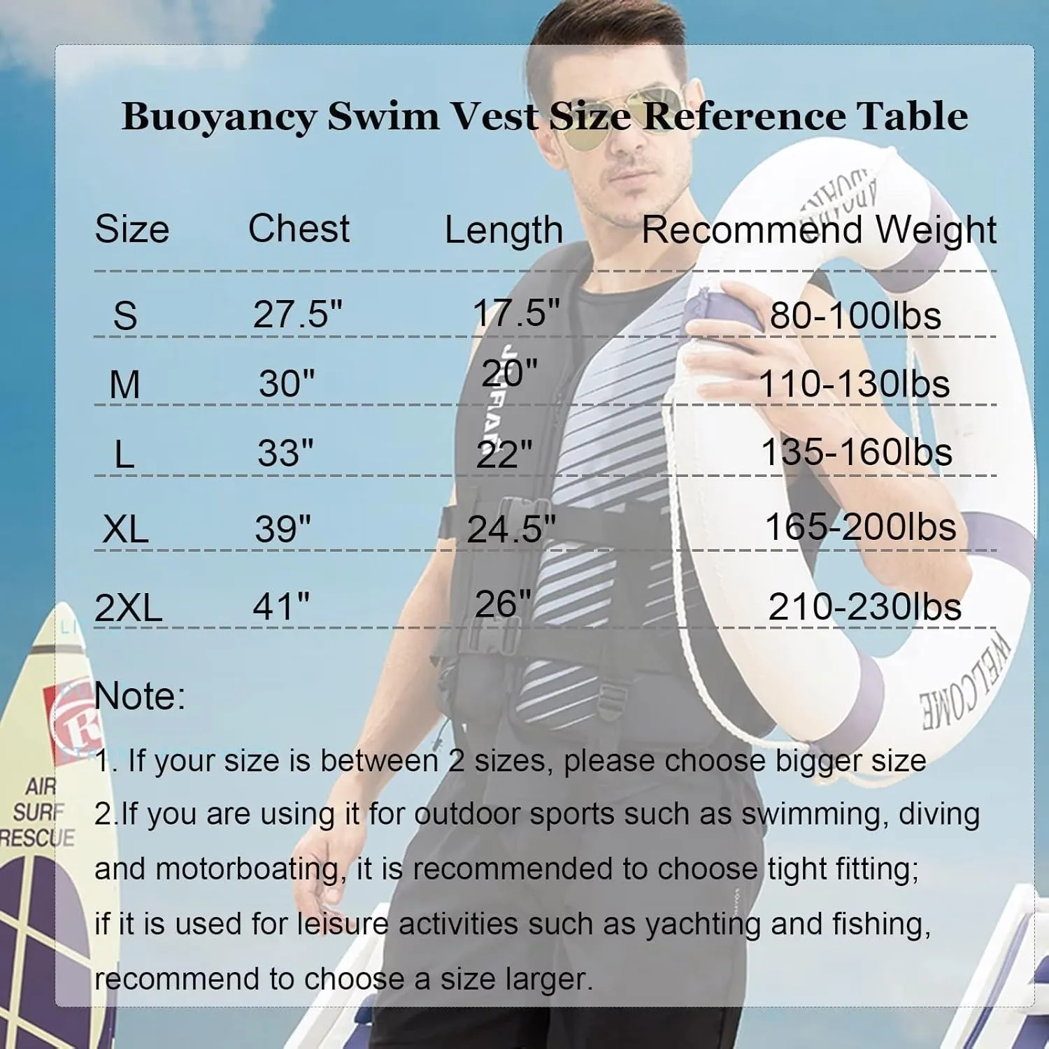 huraty Adult Kayaking Vest with Leg Straps, Quick-Dry Swim Vest Jacket for Boating Fishing Surfing, Neoprene Youth Swim Jacket