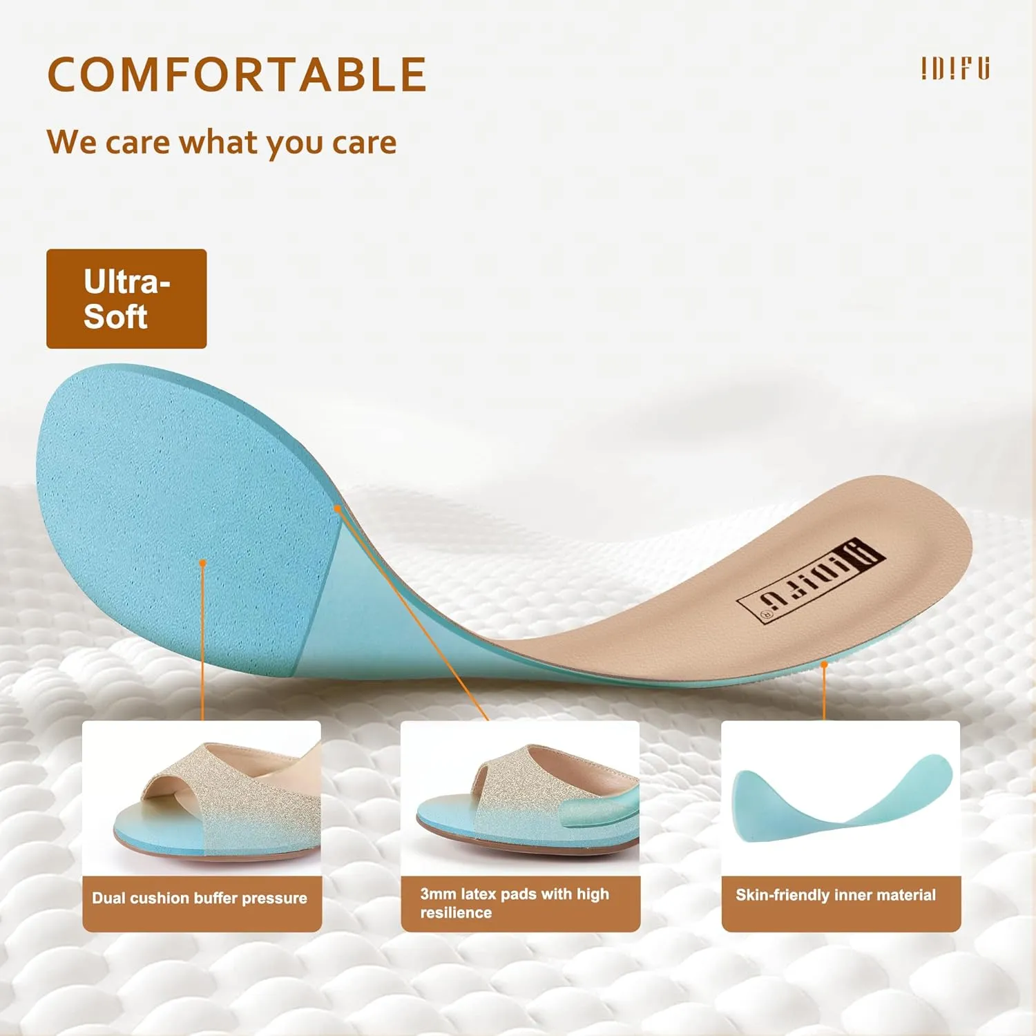 IDIFU Women's Candie-MI Peep Toe Low Block Heels Sandals Ankle Strap Comfy Chunky Wedding Dress Shoes