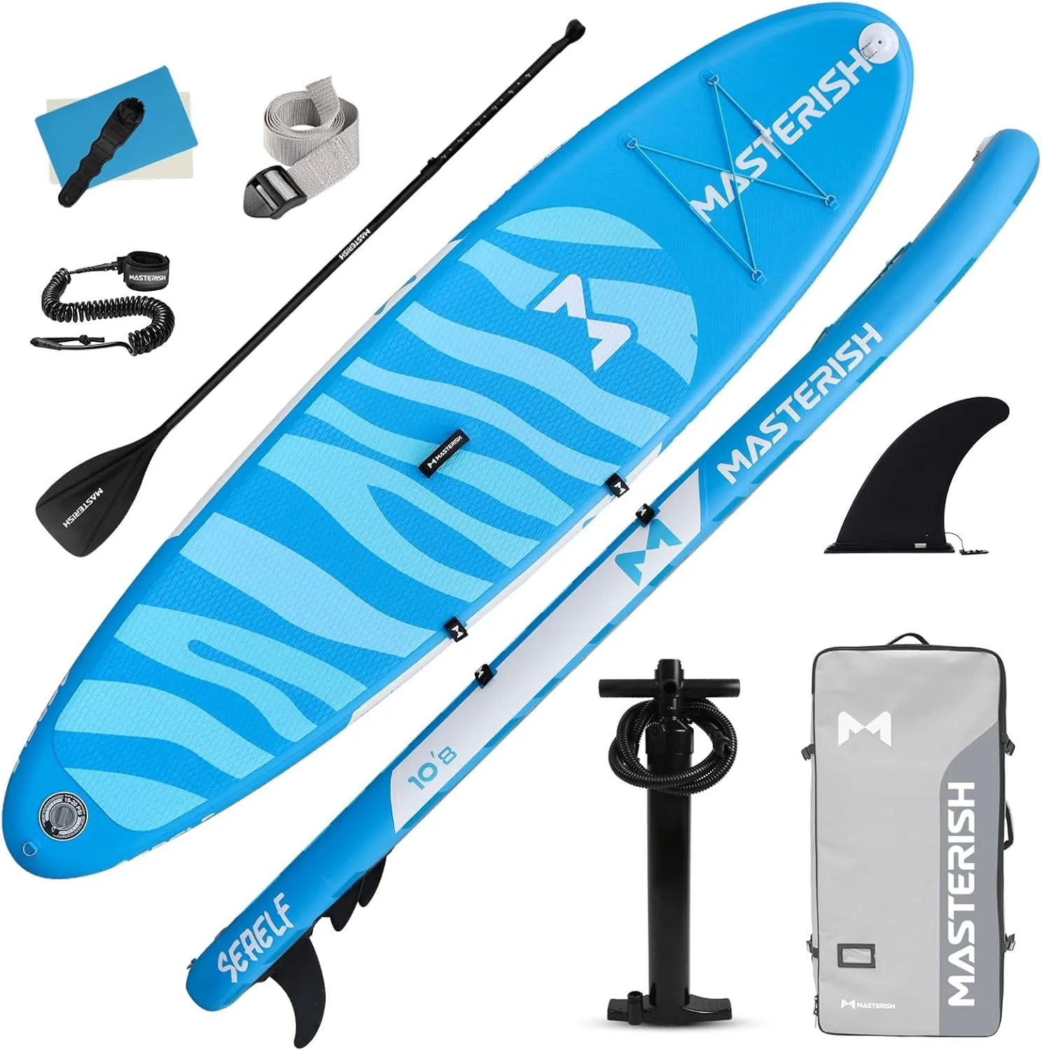 Inflatable Stand Up Paddle Boards with Premium SUP Paddle Board Accessories，10'8'' Paddle Boards Water Ripple Design,Wide Stable Non-Slip Comfort Deck for Adult & Youth