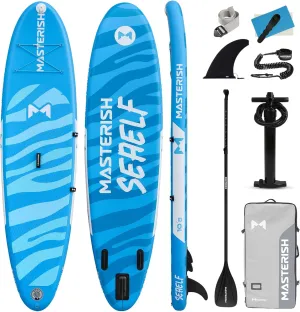 Inflatable Stand Up Paddle Boards with Premium SUP Paddle Board Accessories，10'8'' Paddle Boards Water Ripple Design,Wide Stable Non-Slip Comfort Deck for Adult & Youth