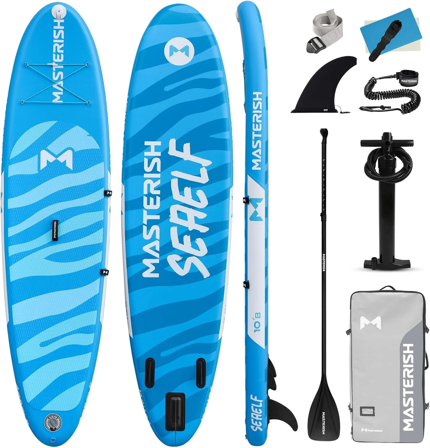 Inflatable Stand Up Paddle Boards with Premium SUP Paddle Board Accessories，10'8'' Paddle Boards Water Ripple Design,Wide Stable Non-Slip Comfort Deck for Adult & Youth