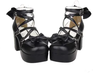 Japanese Lolita Party Shoes Criss Cross High Heels Ankle Strap Dress Pumps