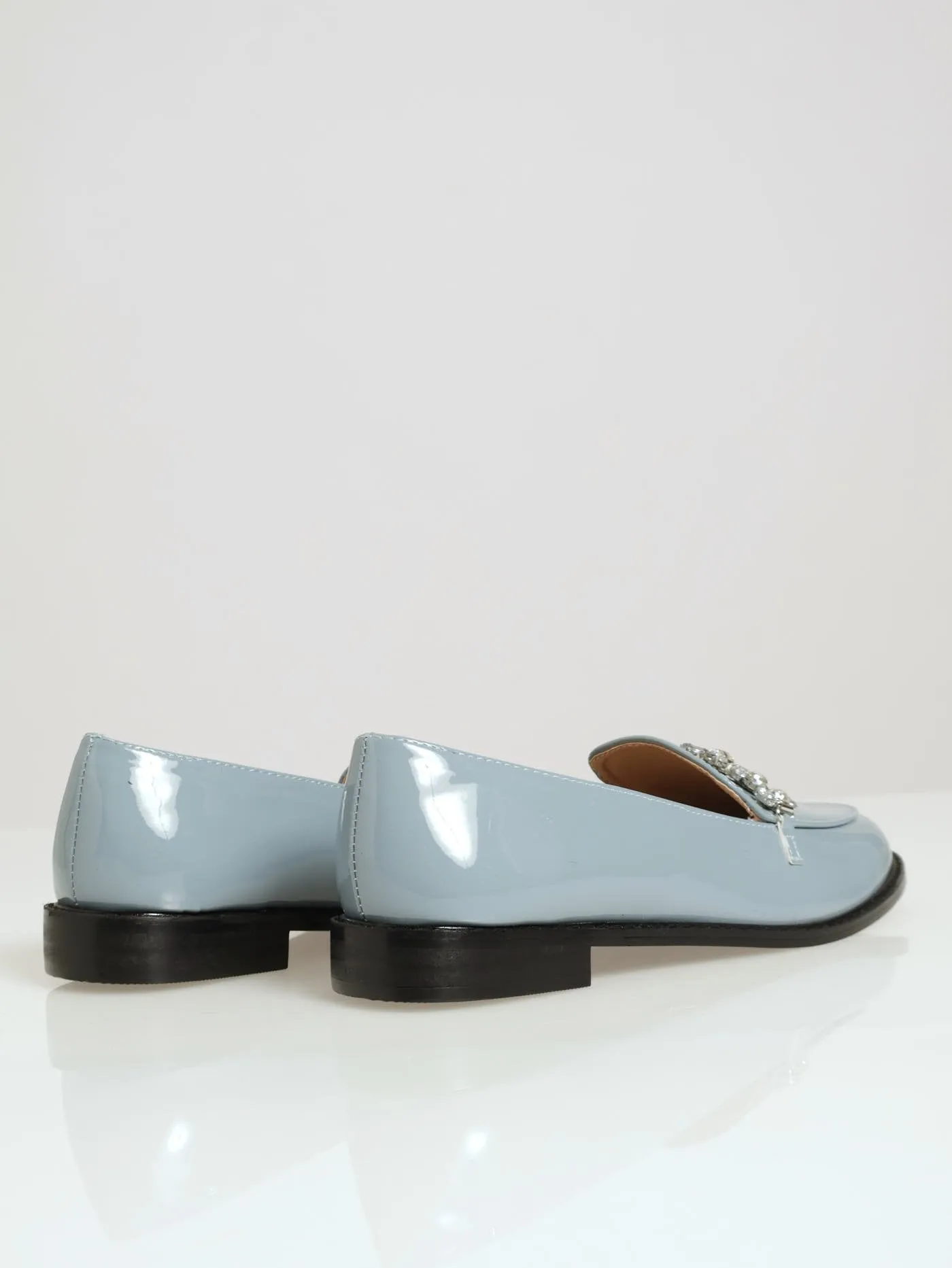 Jeweled Patent Loafer - Blue