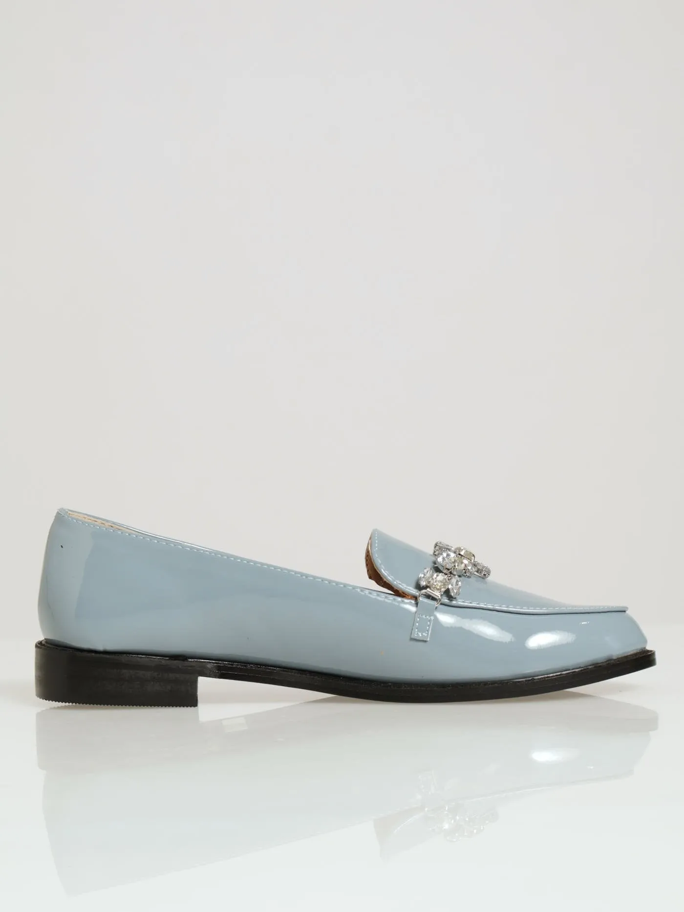 Jeweled Patent Loafer - Blue