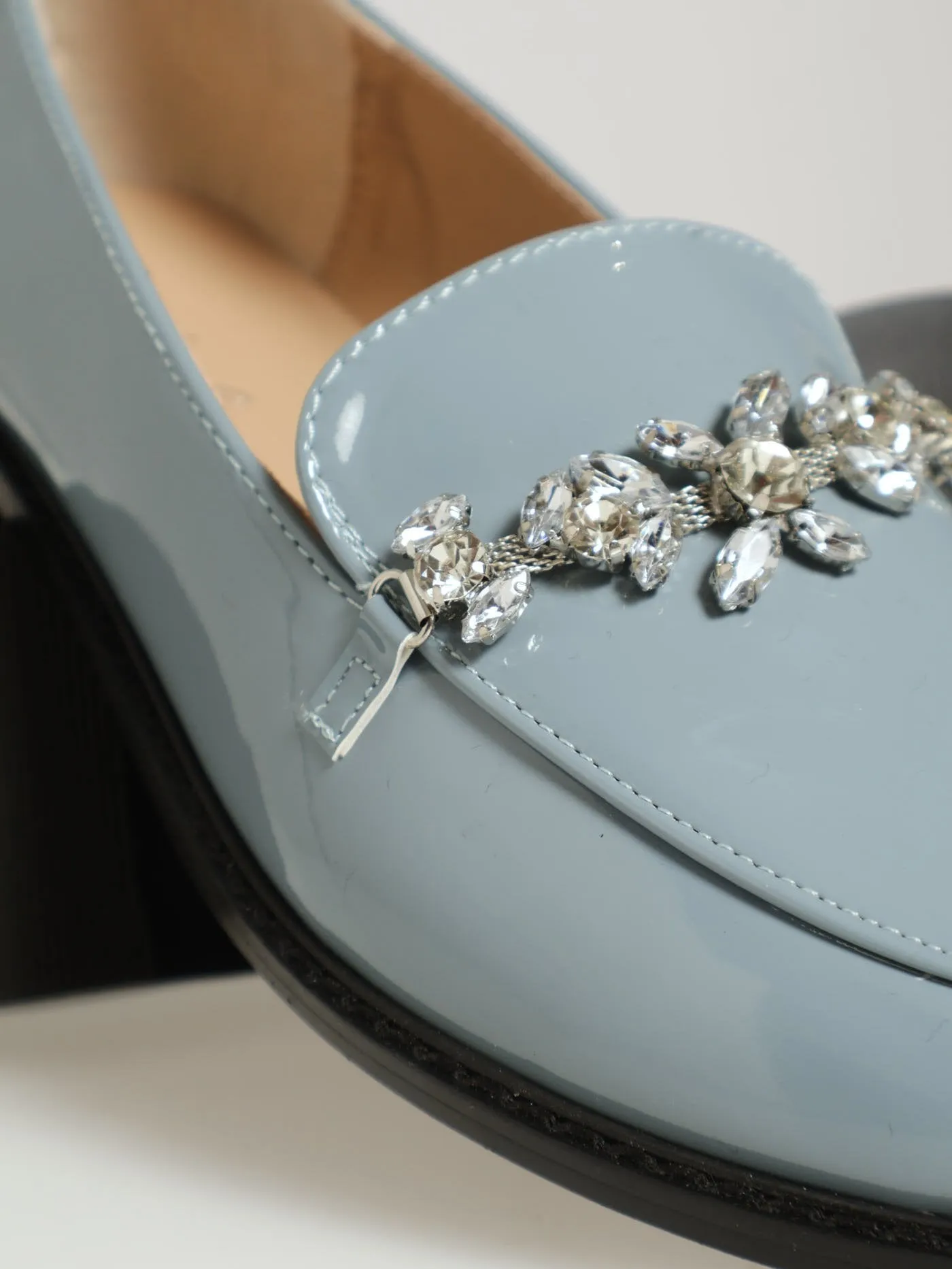 Jeweled Patent Loafer - Blue