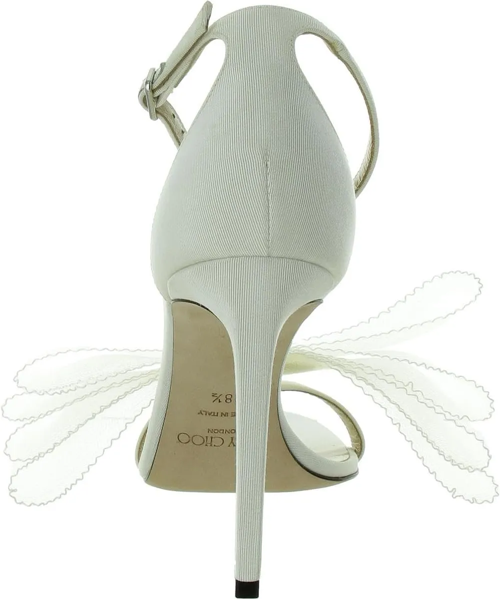 Jimmy Choo Womens Aveline 100 Bow Ankle Strap Heels