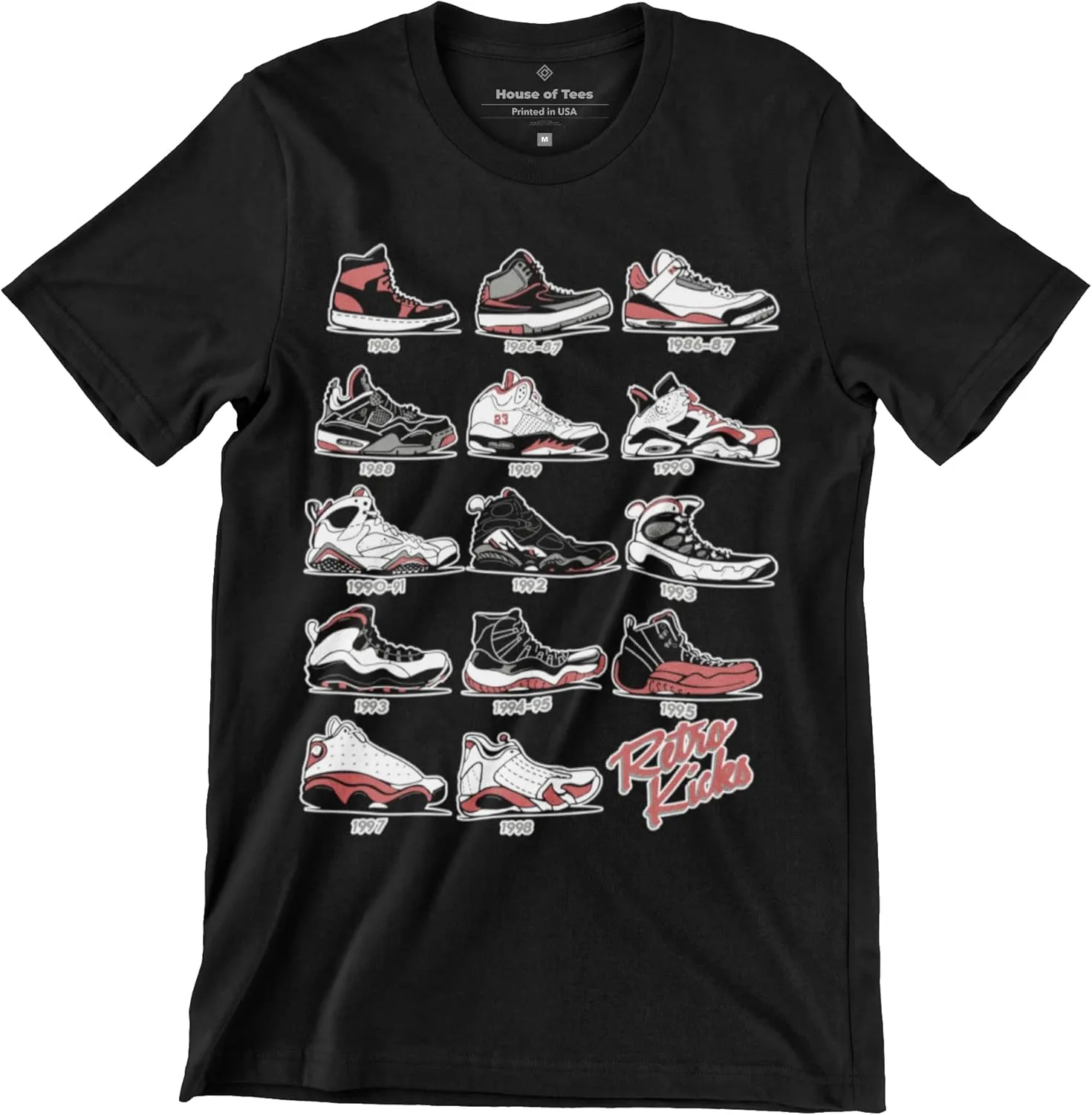 Jordan Retro Sneakers Matching T-Shirt, Tee for Jordan 1-6, 11-13, Gift