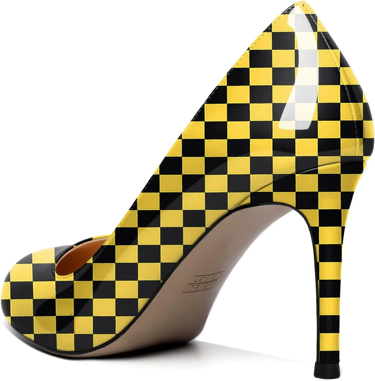 Joseywade Womens High Stilettos Heels Round Toe Pumps Slip-on Closed Toe 3.5 Inch Dress Shoes