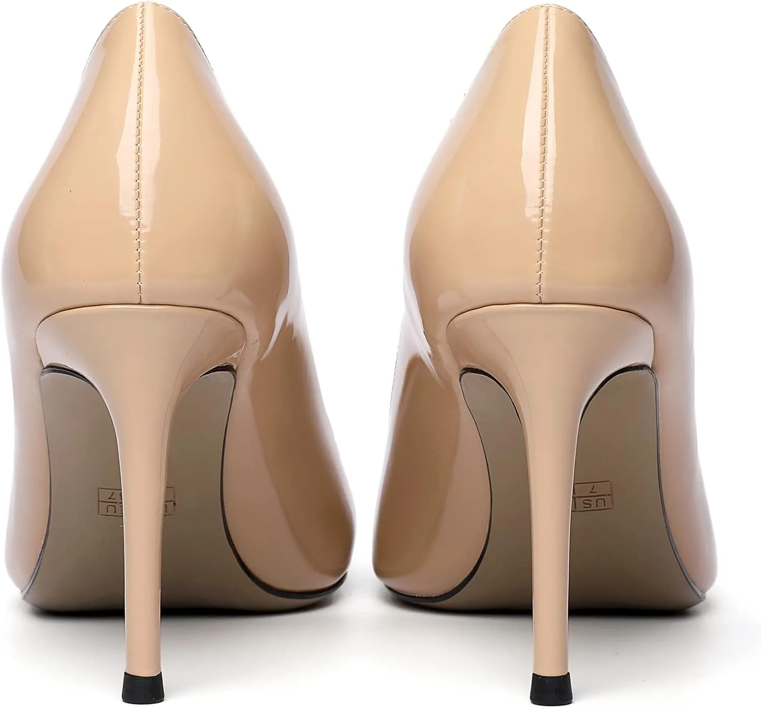 Joseywade Womens High Stilettos Heels Round Toe Pumps Slip-on Closed Toe 3.5 Inch Dress Shoes
