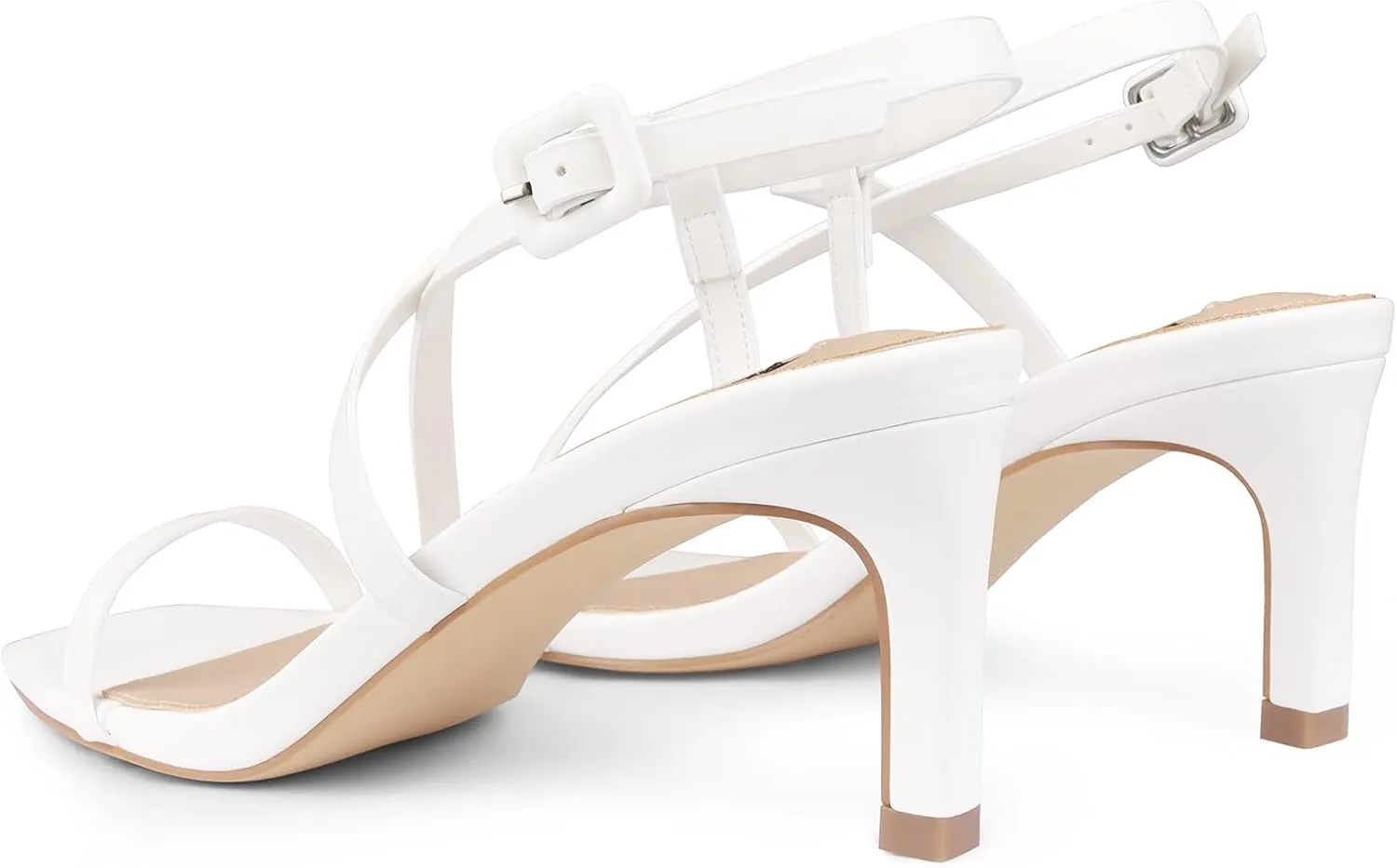 JOY IN LOVE Womens 2.5 Inch Kitten Heels Low Heel Square Open Toe Strappy Sandals