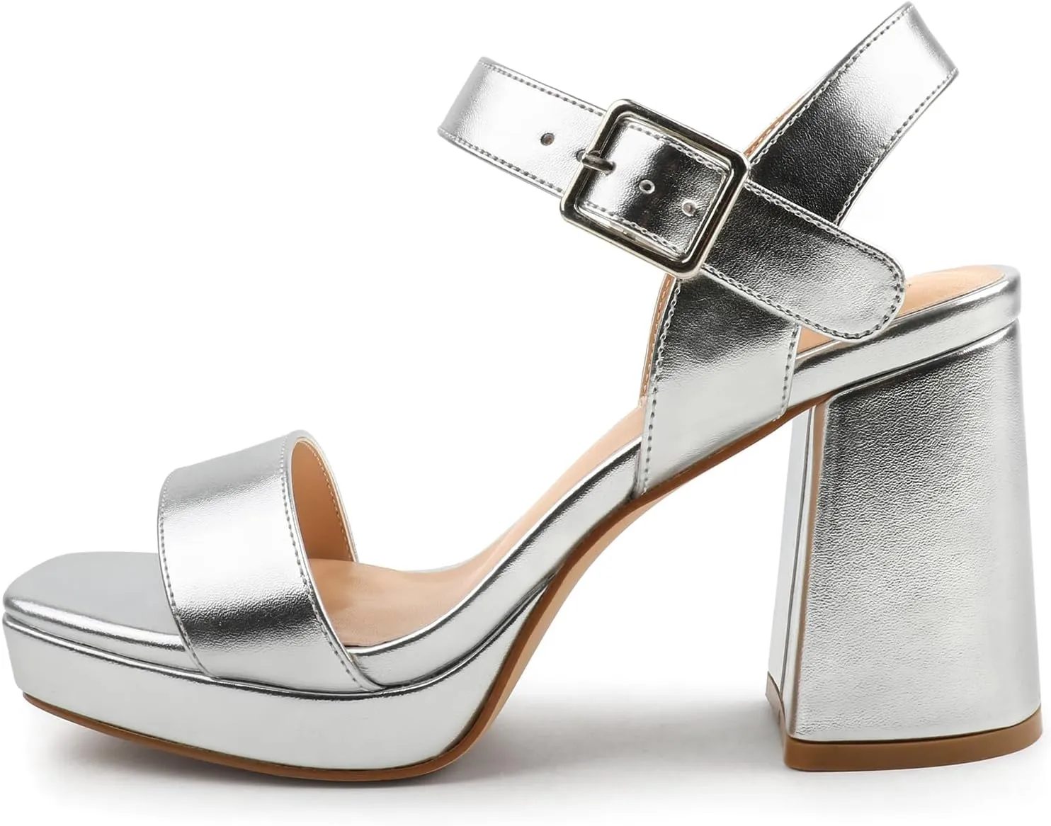 JOY IN LOVE Women's Chunky Platform High Heels Ankle Strap Block Heel Sandals