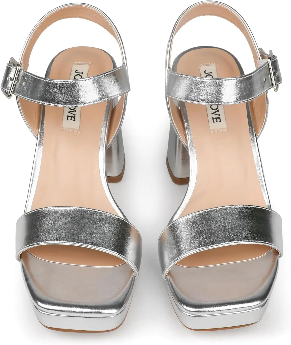 JOY IN LOVE Women's Chunky Platform High Heels Ankle Strap Block Heel Sandals