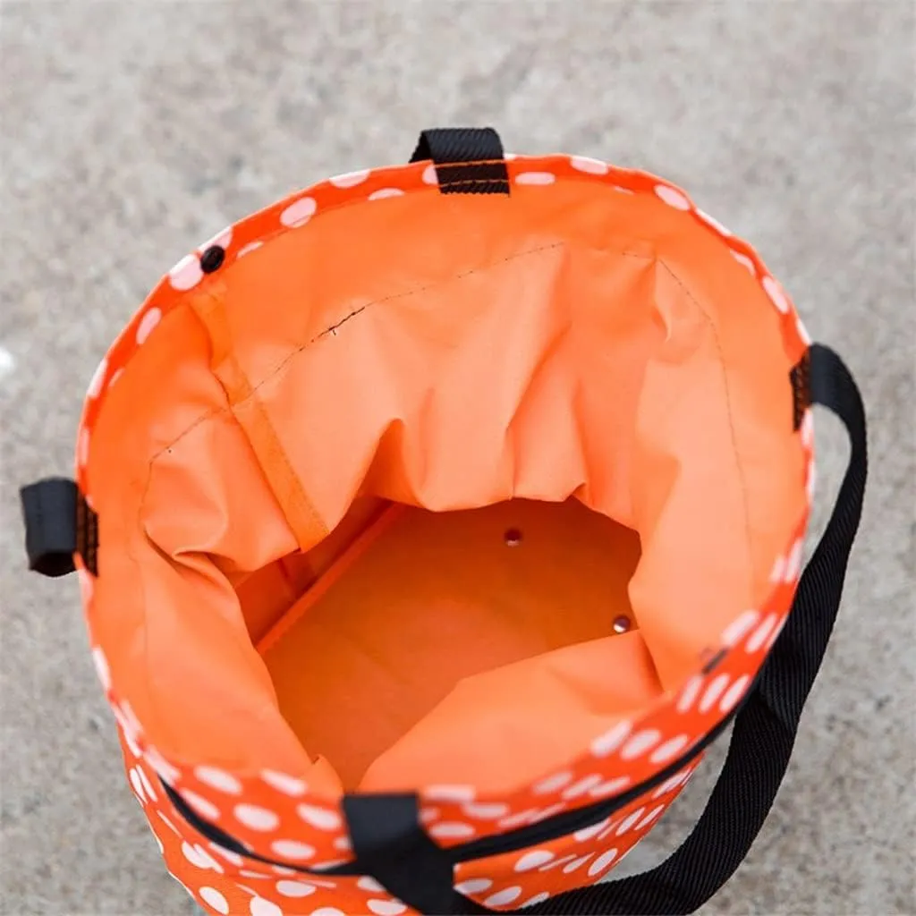 JSEIAJB Shopping Trolley Wheel Bag Large Capacity Waterproof Oxford Cloth Foldable Shopping Trolley Wheel Bag(Orange Round dot)
