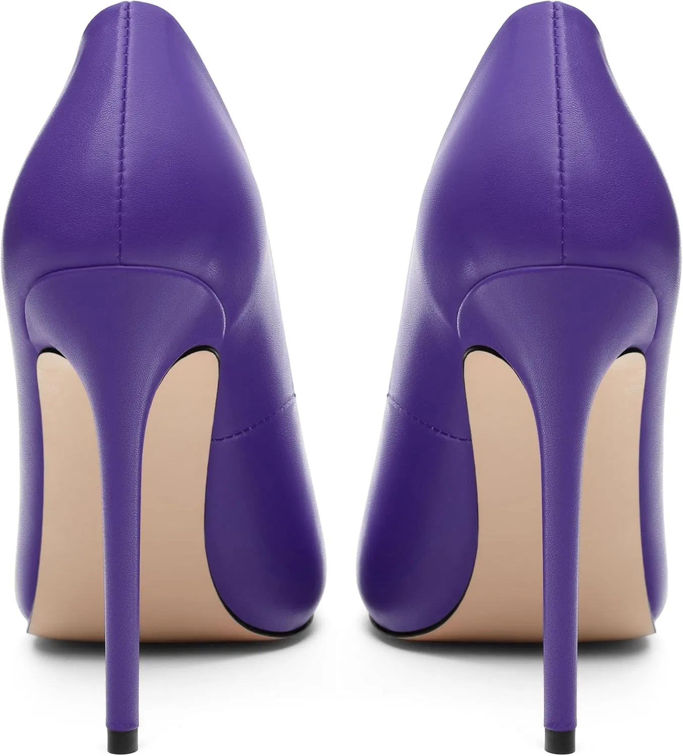 KUOARN Heels for Women Stiletto High Heel Pointed Closed Toe 4.7 Inch Slip on Pumps Sexy Dating Party Evening Dress Shoes