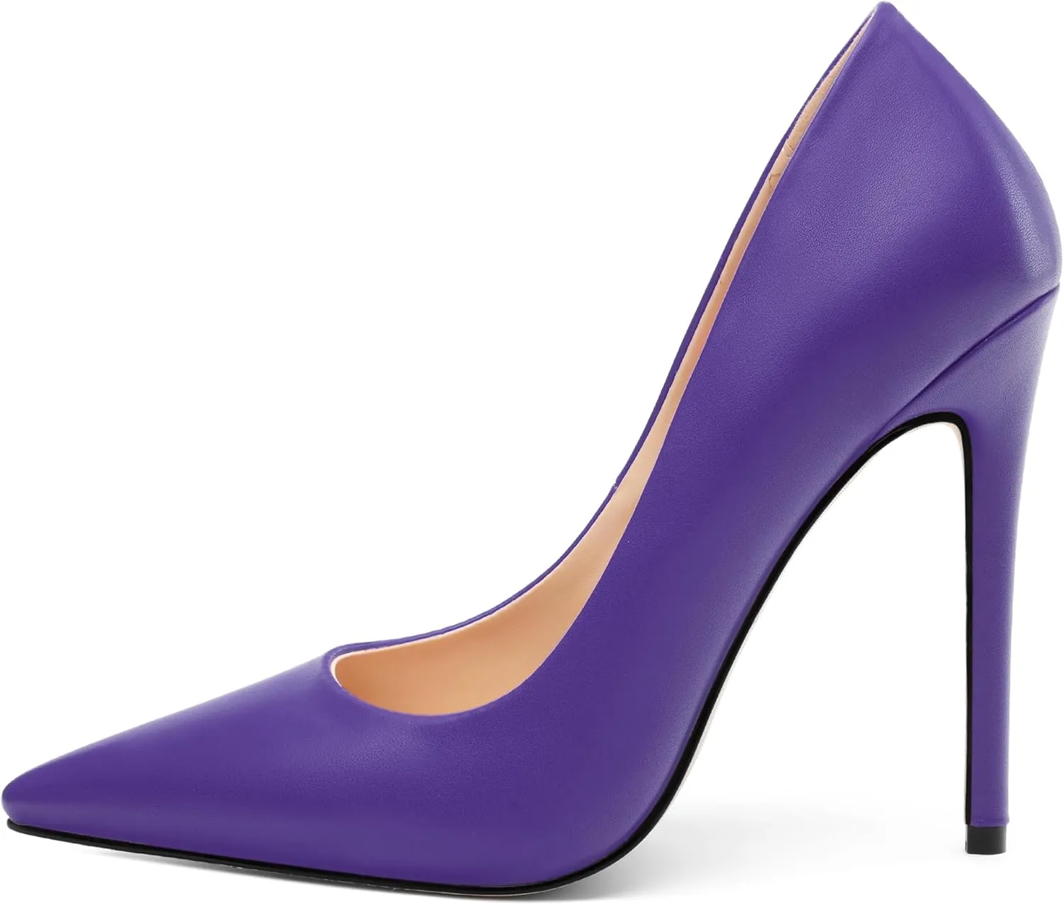 KUOARN Heels for Women Stiletto High Heel Pointed Closed Toe 4.7 Inch Slip on Pumps Sexy Dating Party Evening Dress Shoes