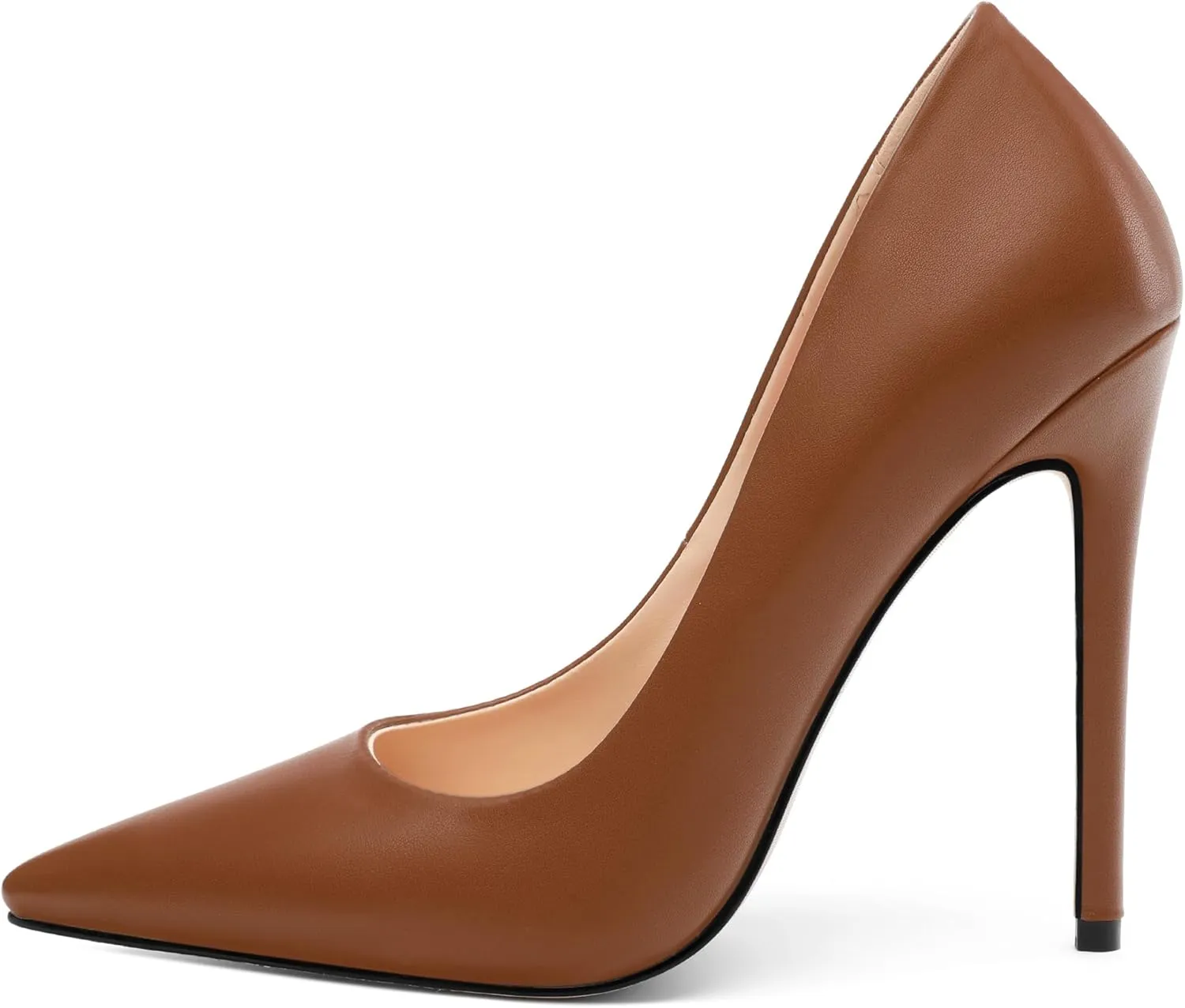 KUOARN Heels for Women Stiletto High Heel Pointed Closed Toe 4.7 Inch Slip on Pumps Sexy Dating Party Evening Dress Shoes