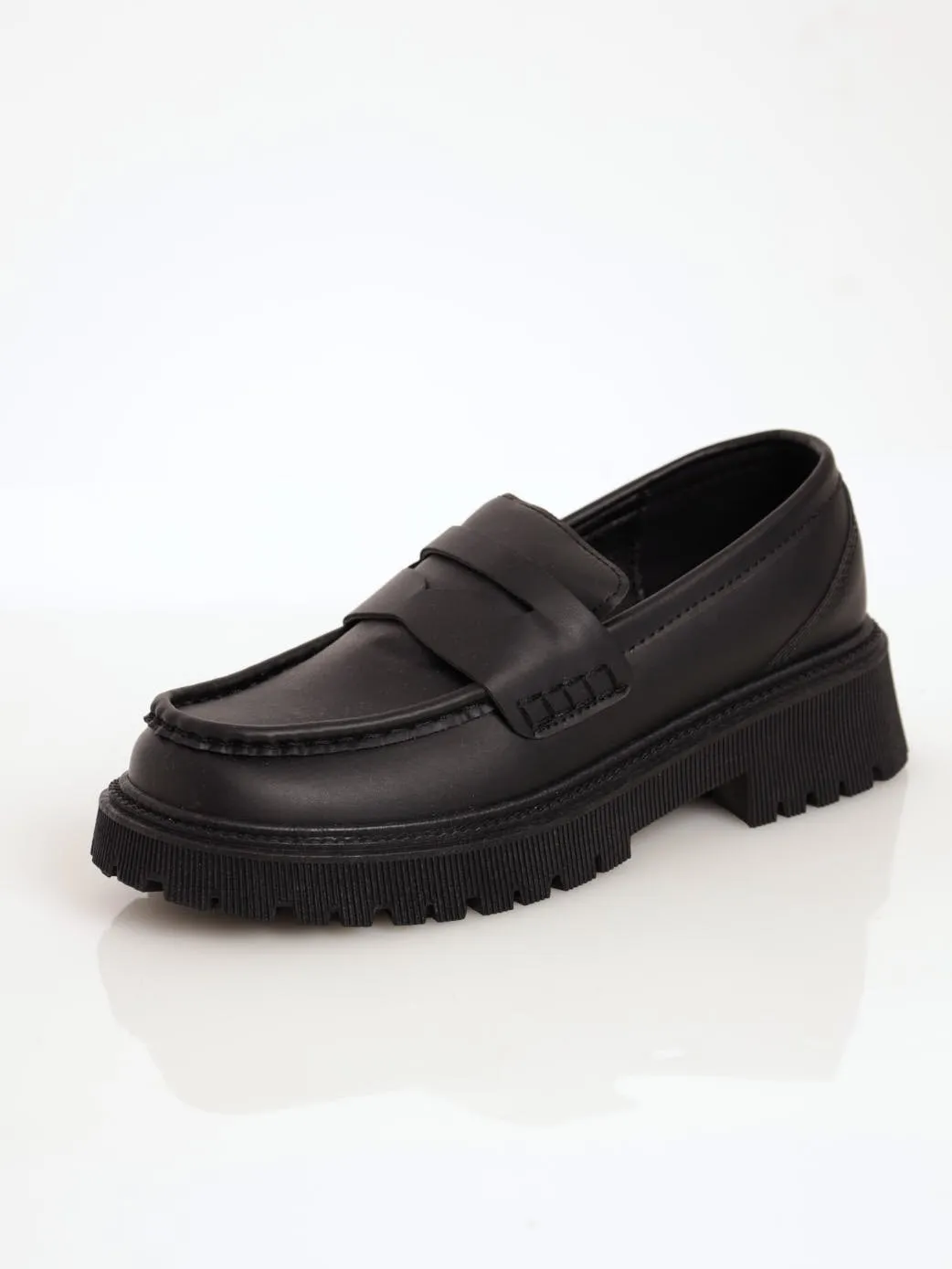 Ladies Crickle Patent Penny Loafer - Black