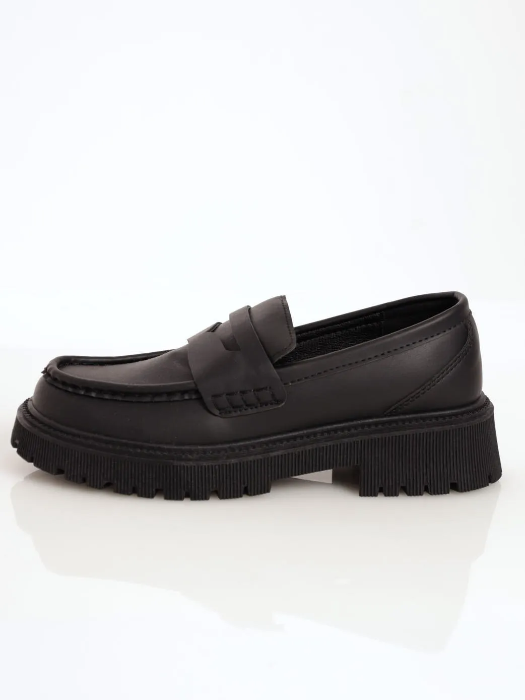 Ladies Crickle Patent Penny Loafer - Black
