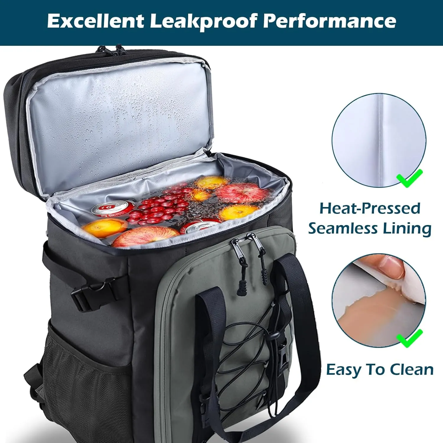 Large Backpack Cooler,40 Cans Leak Proof & Waterproof & Insulated Cooler Backpack, Soft Cooler Bag for Men & Women, Ice Chest for Camping,Beach,Picnic,Lunch,Travel,Fishing