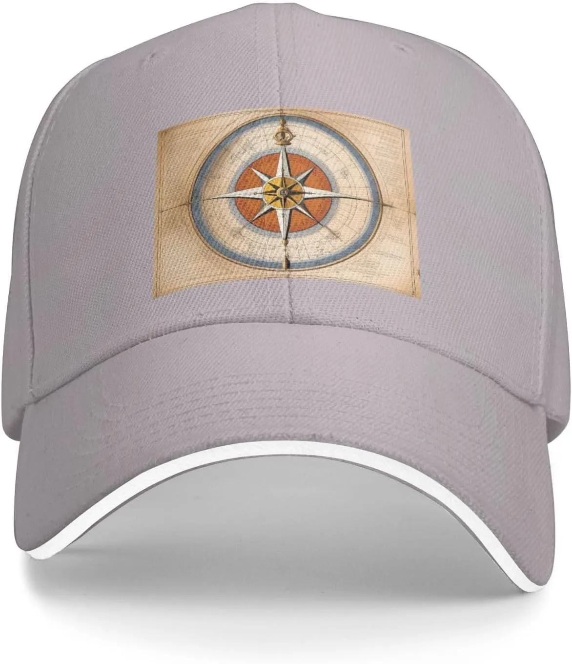 Law of The Compass Navigation Pattern Unisex Baseball Cap Black : Breathable, Light