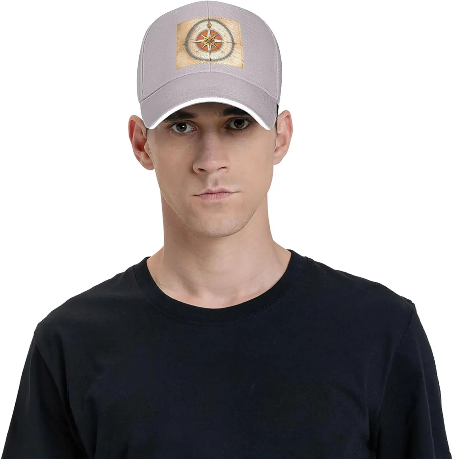 Law of The Compass Navigation Pattern Unisex Baseball Cap Black : Breathable, Light