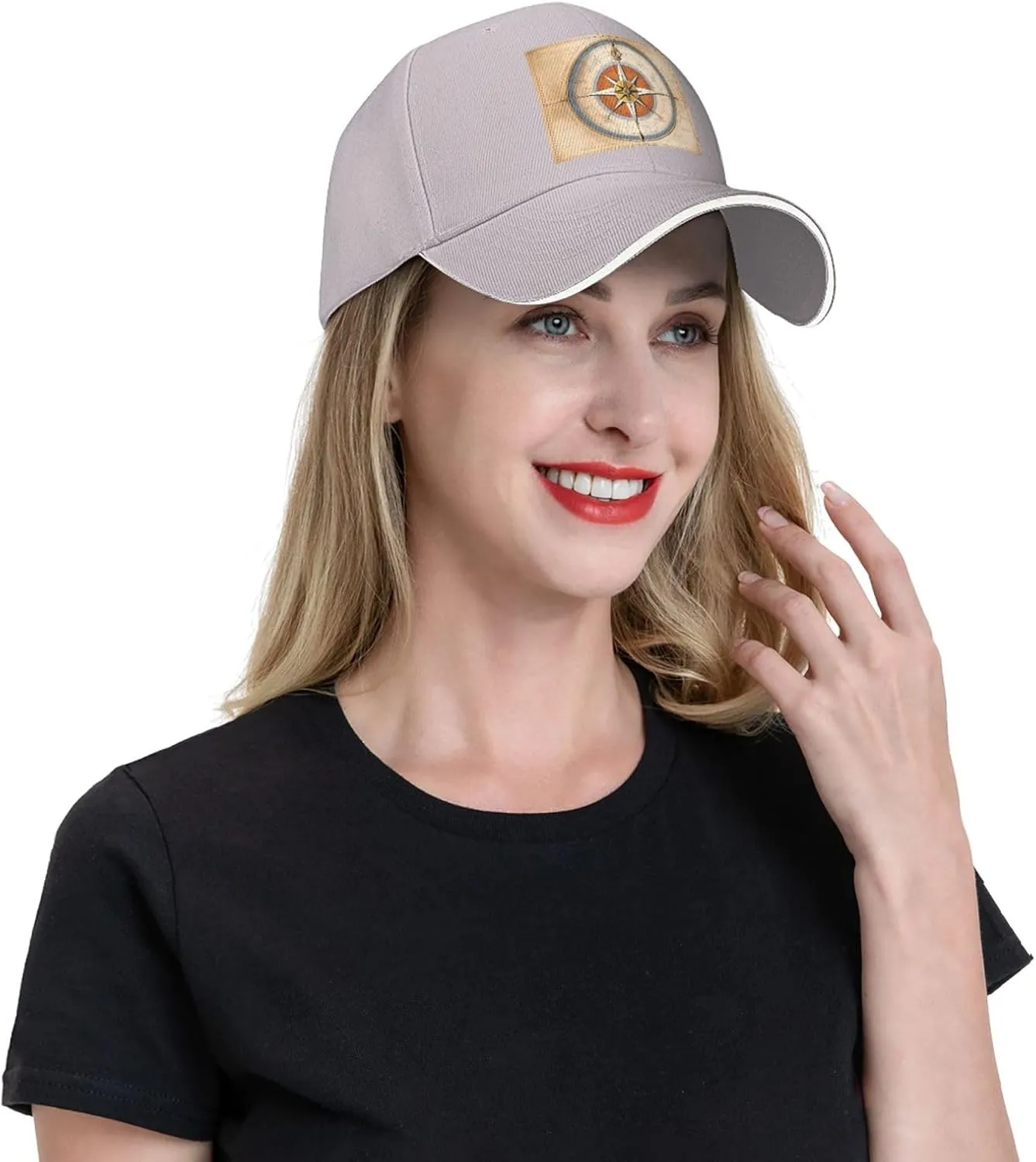 Law of The Compass Navigation Pattern Unisex Baseball Cap Black : Breathable, Light