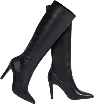 LEHOOR Women Knee High Stiletto Heel Boots Pointed Closed Toe Slip On High Heeled Dress Shoes Sexy Trendy for Ladies 4-11 M US