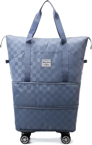 lilaBelle]【Stylish Wheeled Duffel Bag Water- Oxford Fabric Luggage with 360° Smooth Rollers, Expandable Storage for Adventure Travel, Gym, Business Trips – Compact Design Fits Airplane Cabin