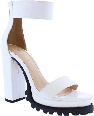 Liliana Patterned Skin Thick Ankle Strap Rugged Outsole Heel, Monclair-19A