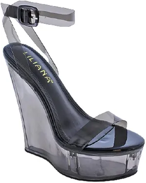 Liliana Womens Clear Platform Wedge High Heel Ankle Strap Sandals