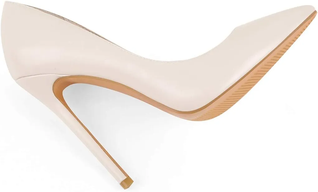 LISHAN Women's Sexy Pointed Toe Stiletto Pumps,Slip On Patent Leather High Heels,Wedding Dress Formal Shoes