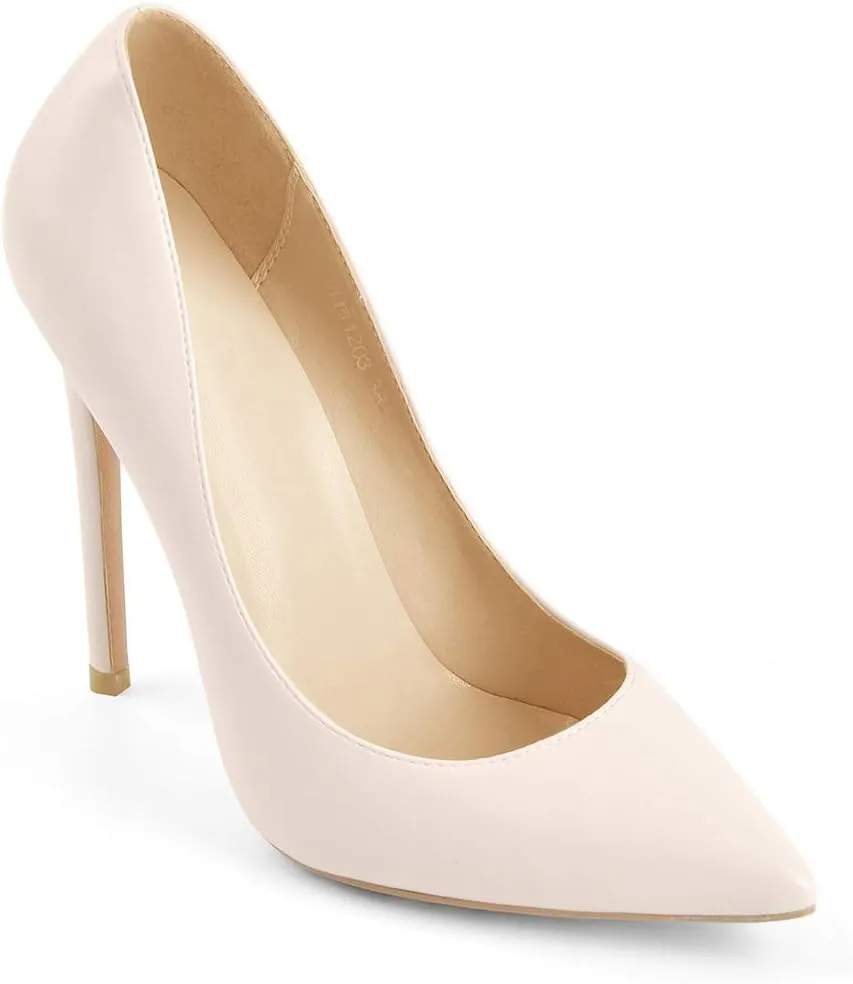 LISHAN Women's Sexy Pointed Toe Stiletto Pumps,Slip On Patent Leather High Heels,Wedding Dress Formal Shoes