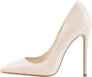 LISHAN Women's Sexy Pointed Toe Stiletto Pumps,Slip On Patent Leather High Heels,Wedding Dress Formal Shoes
