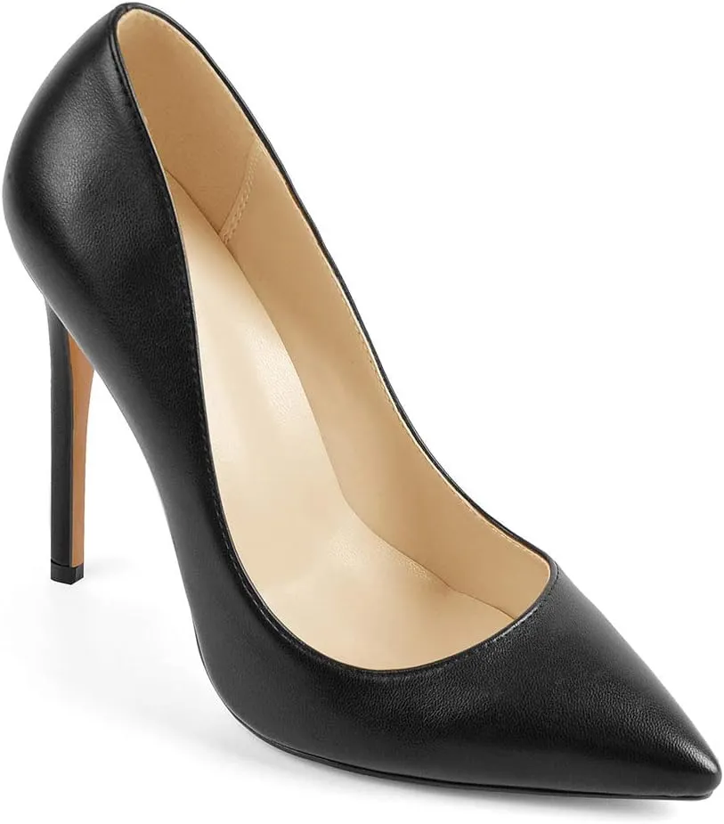 LISHAN Women's Sexy Pointed Toe Stiletto Pumps,Slip On Patent Leather High Heels,Wedding Dress Formal Shoes