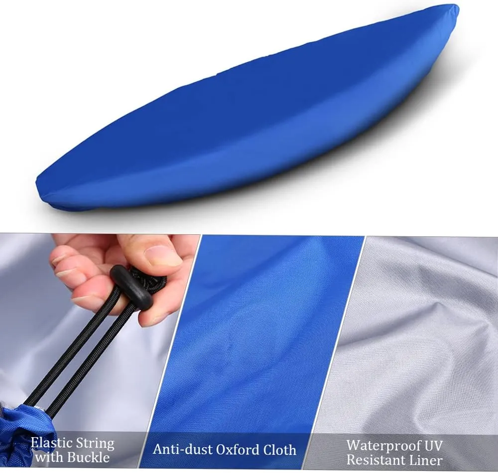 Lixada Kayak Cover Waterproof, Canoe Storage Dust Cover UV Protection Cover Shield for Outdoor Kayaking Fishing Boat Cover