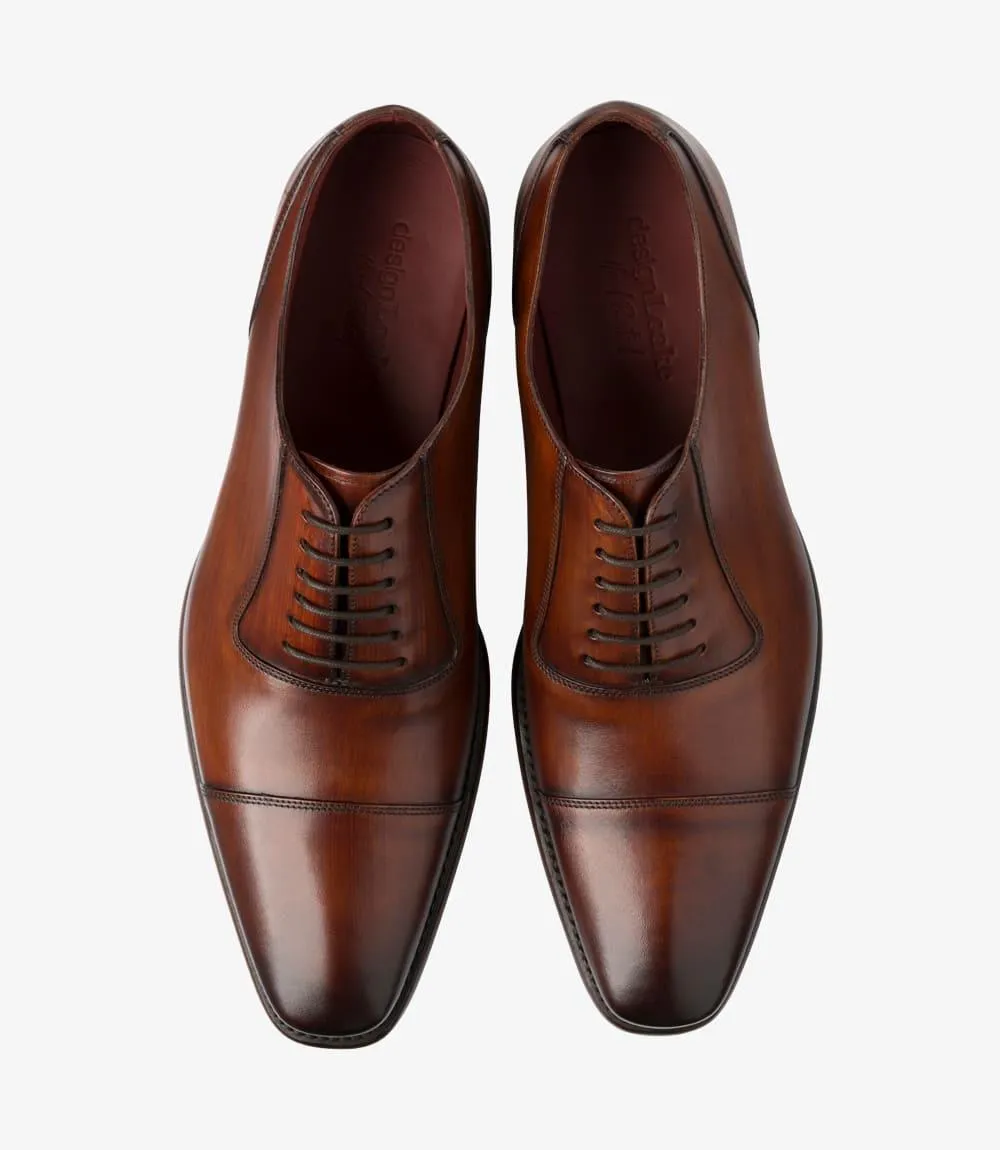 LOAKE LARCH CHESTNUT OXFORD TOE CAP RUBBER SOLE F-MEDIUM