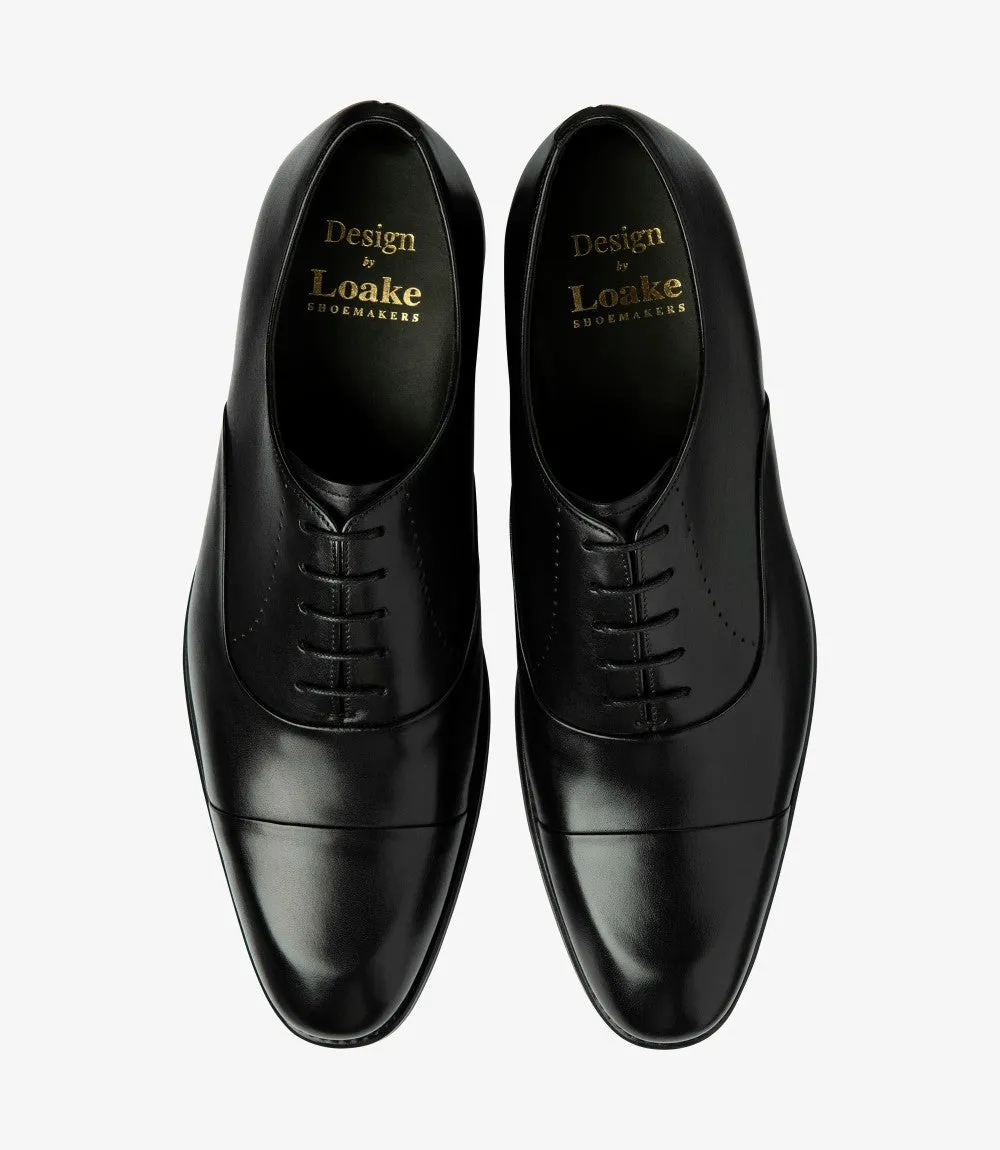 LOAKE PHOENIX BLACK OXFORD TOE CAP RUBBER SOLE F-MEDIUM