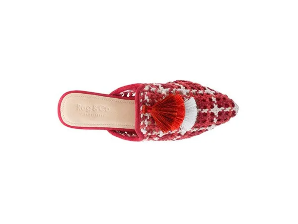 London Rag MARIANA Woven Flat Mules With Tassels