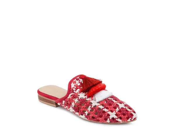 London Rag MARIANA Woven Flat Mules With Tassels