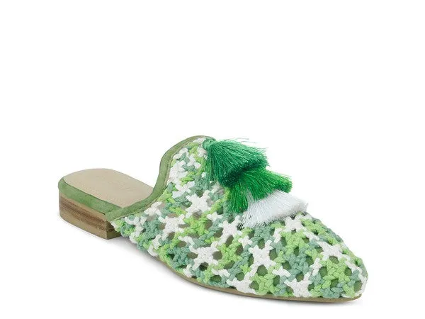London Rag MARIANA Woven Flat Mules With Tassels