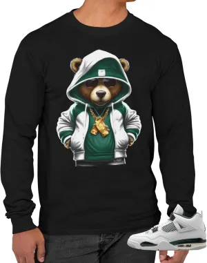 Long Sleeve T Shirt to Match Jordan 4 Oxidized Green Men's Graphic L/S Tee