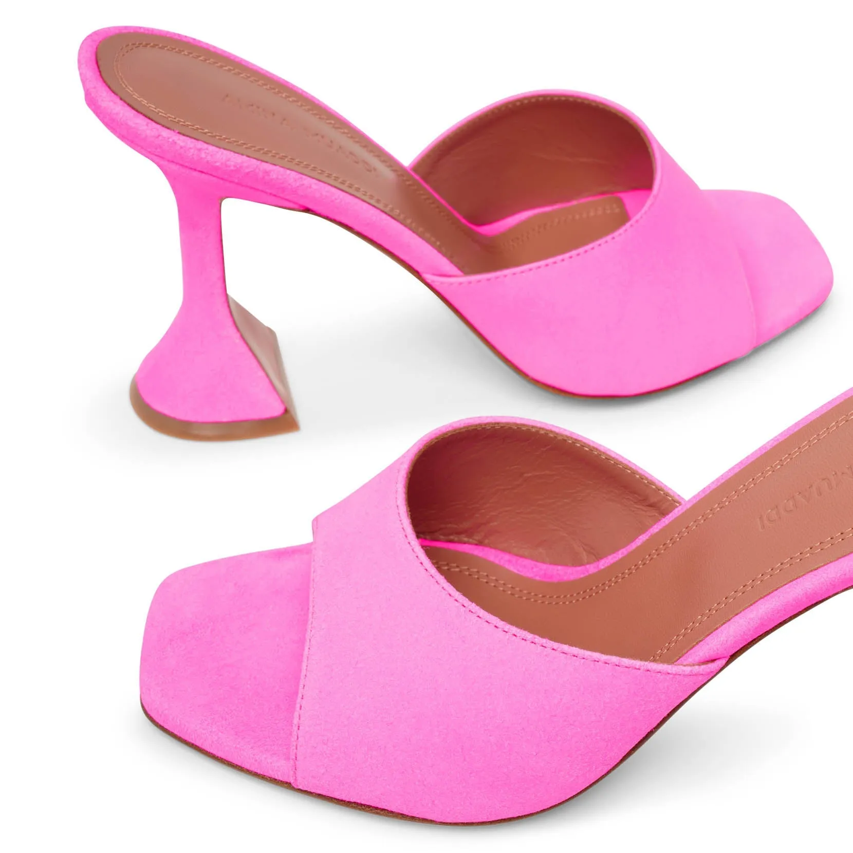 Lupita 95 pink suede mule sandals