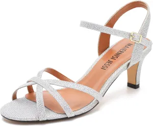 MAIERNISI JESSI Unisex Men's Women's Sandals Ankle Strap Cross Slingback Kitten Heel
