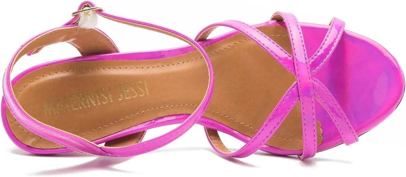 MAIERNISI JESSI Unisex Men's Women's Sandals Ankle Strap Cross Slingback Kitten Heel