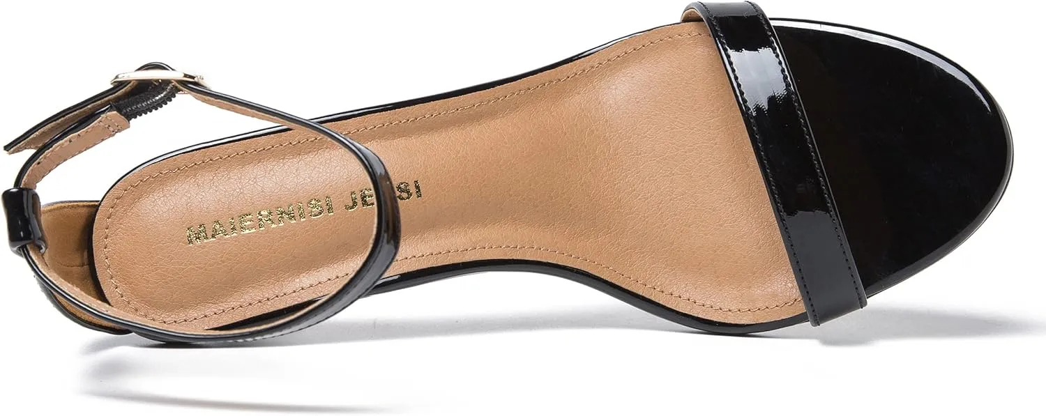 MAIERNISI JESSI Unisex Men's Women's Sandals Ankle Strap Kitten High Heel