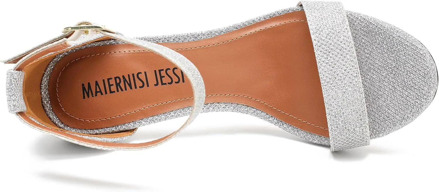 MAIERNISI JESSI Unisex Men's Women's Sandals Ankle Strap Kitten High Heel