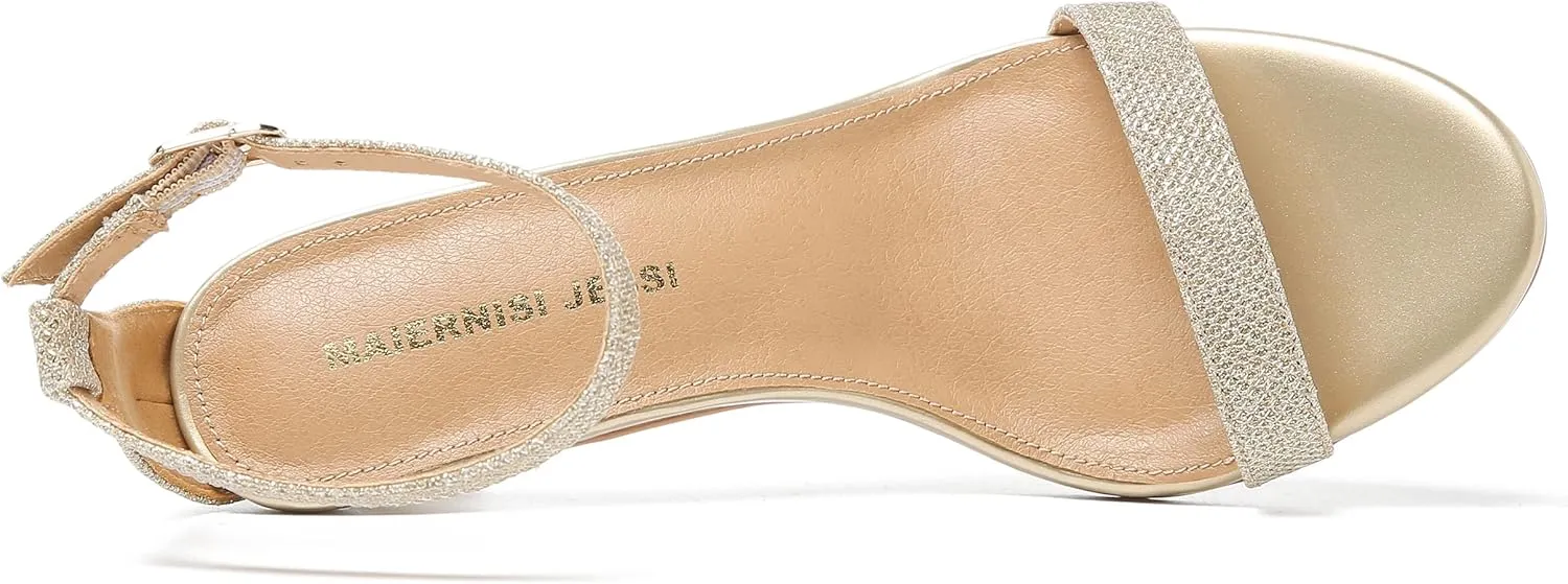 MAIERNISI JESSI Unisex Men's Women's Sandals Ankle Strap Kitten High Heel