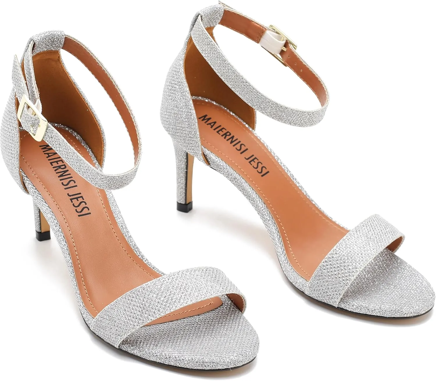 MAIERNISI JESSI Unisex Men's Women's Sandals Ankle Strap Kitten High Heel